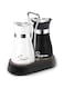 ChicAbode 2 PCS Stainless Steel and Glass Salt and Pepper Shaker Set with Holder   Black and White Salt and Pepper Shakers Kitchen Essential   Durable and Elegant Design (Black&amp;White)
