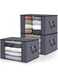 YLMKDE 3-Pack Clothes Storage, Foldable Blanket Storage Bags, Storage Containers for Organizing Bedroom, Closet, Clothing, Comforter, Organization and Storage with Lids and Handle, Grey