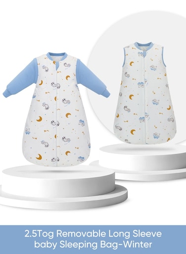 Baby 2.5TOg winter baby sleeping bag,warm and soft baby sleep sack with detachable sleeves
