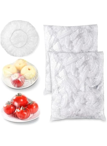 YU WELL Disposable Food Cover Plastic Wrap Elastic Food Lids For Fruit Bowls Cups Caps Storage Kitchen Fresh Keeping Saver Bags (200 Pcs)