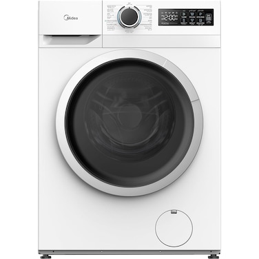 Midea 8 Kg Front Load Washer New Edition 1400 RPM Speed, Electromagnetic Door Lock MF110W80B/W-GCC