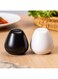 Tazweeq 2Pcs Ceramic Salt and Pepper Shakers Set 2oz Farmhouse Style, Vintage Cute Mini Salt Shakers, Glossy White and Matte Black, Perfect for Compact Cooking, Travel, Kitchen and Resturant Decor