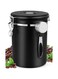 DMG TECH Coffee Canister, Airtight Stainless Steel Kitchen Food Storage Container with Date Tracker and Scoop for Grounds Coffee, Coffee Bean Sealed Jar, 304 Stainless Steel Sealed Jar with Spoon 1.8L
