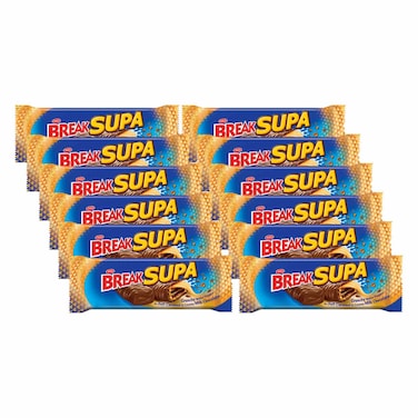 Tiffany Break Supa Crunchy Wafer Fingers in Soft Caramel and Milk Chocolate, 30g Pack of 12