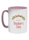 Happy Teacher's Day Printed Coffee Mug Pink/Red/White 325ml