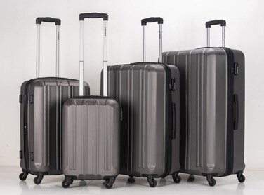 STARGOLD 4 Pack Of Hardside Spinner Number Locked Luggage Trolley