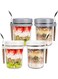4Pcs Glass Jars Overnight Oats Container with Lid and Spoon Overnight Oats Jars 350ml 10 oz Cereal Milk Vegetable and Fruit Salad Storage Container with Measurement Marks