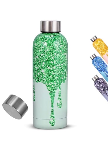 BuyOn Water Bottle Stainless Steel, Drinking Thermos Double Wall Insulated Water Bottles for Hot and Cold Water Kids School Hydro Flask Water Bottle for Gym Office Water Bottle (GREEN, 500ML)