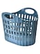 Laundry Basket Plastic Hamper Holder Collapsible For Clothes,Large Collapsible Clothes Hamper, Plastic Storage Laundry Box with Dual Handles (Blue)