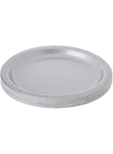 Creative Converting Luncheon Plates - Shimmering Silver