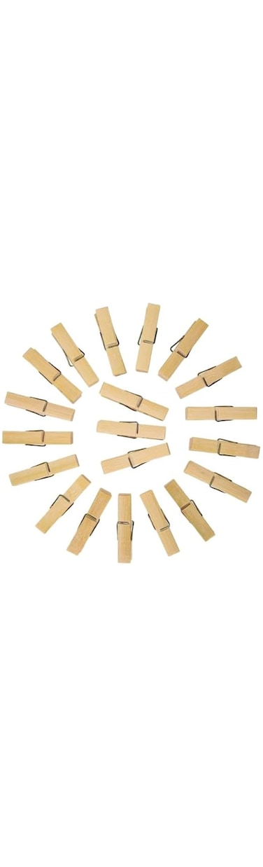 ECVV&reg; Bamboo Clothespins   Bamboo Pegs Clothes Pegs Durable Hanging Clips for Home Clothes Windproof Supplies   80 Pieces 6cm x 1.2cm