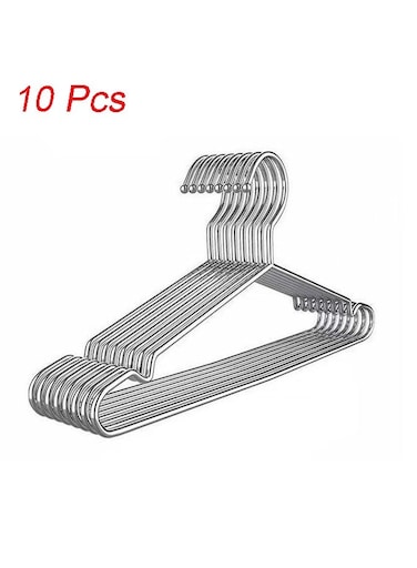 10 Pcs Heavy Duty Stainless Steel Hangers - Super Strong Metal Clothes Hooks for Coats, Abayas, Dresses   Rustproof &amp; Non-Bendable