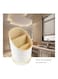Kitchen Tableware Plastic Spoon Rack Beige/White 200 x 120 x 120mm