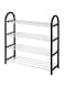Dubai Gallery 4-Tier Shoe Organizer Rack Silver/Black