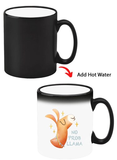 Color Changing Heat Sensitive Ceramic Mug, Image Revealed When HOT Liquid is Added! No prob llama