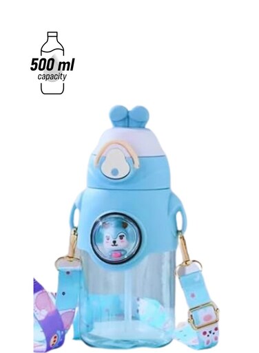 Cute Rabbit Cartoon Kids Water Bottle &acirc;&euro;&ldquo; BPA Free, Insulated &amp; Leak Proof (Blue)