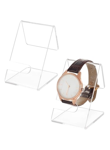 PH PandaHall 2 x Acrylic Watch Display Stand, Clear Jewellery Monitoring Rack, Single Watch Display Stand for Bracelet Watch, 5 x 4.5 x 6.3 cm