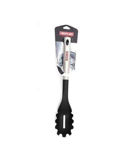 Neoflam Nylon Pasta Ladle With Stainless Steel Handle 33.5X6cm, Balck, Kitchen Tools
