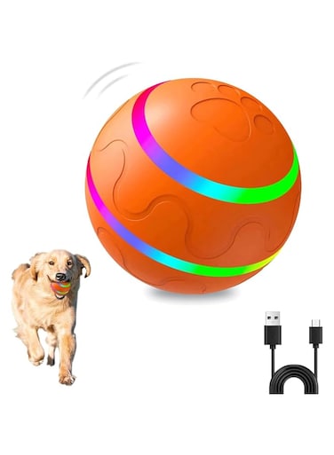 Aputue Interactive Dog Ball Toys, Interactive Dog Toy Durable Automatic Rolling Ball, USB Rechargeable Pet Ball Toys, Moving Bouncing Ball Pet Puzzle Toy, Active Rolling Ball for Indoor Cats, Dogs