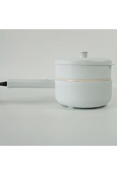 Mini Electric Cooking Pot, Multi-Function Travel Cooker with Non-Stick Stainless Steel for Camping