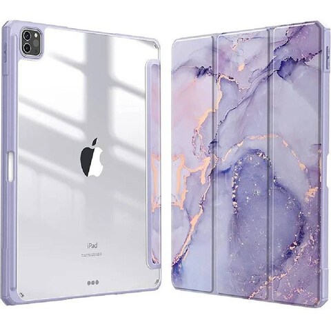 TRON Case For iPad Pro 11 inch (2022/2021/2020), Upgraded Military Grade Shockproof Protector Silicone iPad Pro 11 4th Gen Cover Pencil Holder Purple