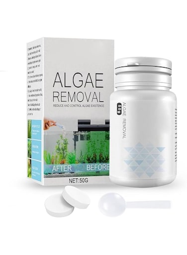 Rapid Algae Cleaner for Aquariums, 50g Eco-Friendly Fish Tank Algaecide with Easy-Use Spoon, Clears Moss and Green Water, Creates Healthy Environment forFish and Plants, Maintains Clear Aquarium Water