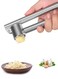 Steel &amp; Zinc Alloy Multi-Function Garlic Press Set - Extended Garlic Crusher, Peeler &amp; Masher for Home Kitchen Use