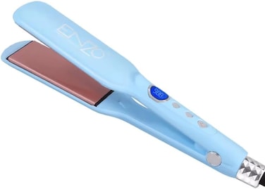 PrecisionWare Enzo EN-3215 Professional Hair Straightener Fast Heating Wide Plate Hair Styler Flat IroN-Intl Version (Blue)