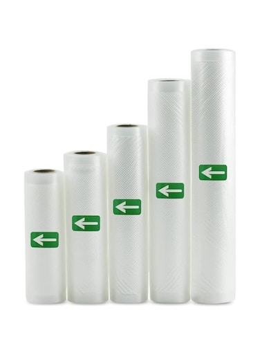 Beauenty Vacuum-Sealer Rolls Food-Storage Bags for Food -5 Pack 4.72/5.9/7.87/9.84/11.81 * 197 In, Sous Vide Storage Packaging bag for Meat Fruits Vegetables Nuts