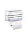 3 in 1 Kitchen Triple Paper Dispenser Holder For Paper Foil Cling Wrap and Paper Towels.