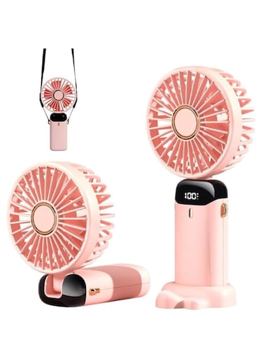 Portable Handheld Fan, 5 Wind Speeds mini Fan with Aromatherapy, Very convenient for Outdoor Travel (Pink)