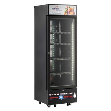 Star Track 350L Showcase Chiller &ndash; Adjustable Shelves, LED Lighting, No Frost, and Easy Mobility