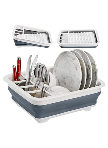 Collapsible Dish Drainer Rack Foldable Kitchen Drying Rack Space Saving Dish Organizer 36x31cm