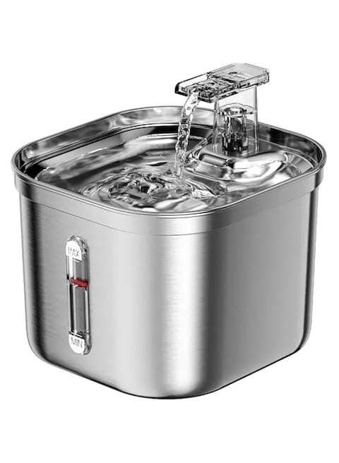 Bab Al Hawaig, Cat Water Fountain Stainless Steel, Pet Fountain Dog Water Dispenser 2.2L for Cats and Small Dogs Dispenser Water Bowl