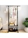 Double-Rod Clothes Hanging Rack with Adjustable Stand for Home