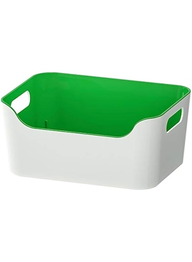 VARIERA Box, green plastic 24x17 cm