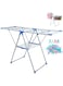 Clothes Drying Stand +20 Clips منشر غسيل قابل للطي with Adjustable Folding Wings Clothes Hanger Stand Drying Rack clothes rack, Clothes Rack for Drying Clothing (White &amp; Blue)
