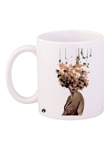 Girl Printed Coffee Mug White/Brown 11ounce