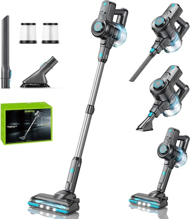 Oraimo Cordless Vacuum Cleaner, Upgrade Stick Vacuum OSV-102B with Self-Standing, Cordless Vacuum Cleaner for Home Pet Hair Carpet Hardwood Floor, Battery Vacuum Cleaner