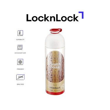 LocknLock 1.6L Interlock Grain Container &ndash; BPA-Free Food Storage with Clear Body for Easy Visibility