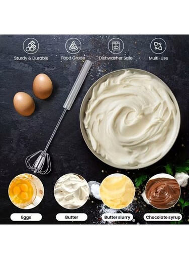 Steel Multi-Function Whisk And Milk Frother - Hand Mixer for Baking, Eggs And Cream - Essential Kitchen Gadgets