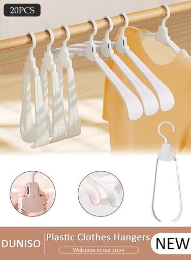 20pcs Portable Travel Hangers Retractable Folding Clothes Hangers Drying Multifunctional Foldable Garment Wardrobe Rack Closet Storage for Hotel Home Indoor Outdoor and Trip