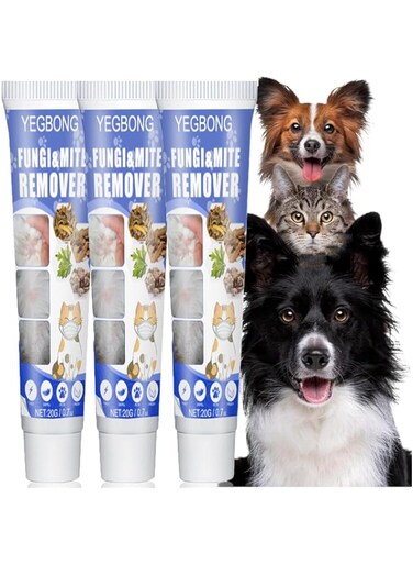 Dog Mite Remover, 3PCS Ear Mite and Tick Treatment Remover for Dogs, Pet Itch Relief Treatment, Applies to Dogs Irritated Dry Itchy Skin, Allergies, and Dermatitis, Reduces Topical Inflammation