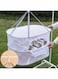 YHRY Herb Drying Rack, 2 Layer Hanging Mesh Net Dryer Collapsible, with S Shape Zippers, Breathable and Windproof, Carabiner and Storage Pouch, for Hydroponics Flowers, Buds, Fruits, Seafoods, Clothes