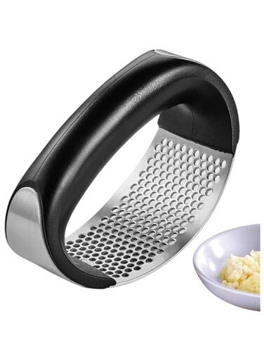 Sort Savy Robust Stainless Steel Garlic Mincer and Masher, Easy to Use And Clean, Efficient Ginger Crusher, Dishwasher Safe with Ergonomic Handle - Professional Kitchen Gadgets.