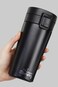 Morning Vacuum Insulated Coffee Mug 380ml, Double-Layer Stainless Steel, Leak-Proof, Button Lock Lid, Steel Filter, Thermos Mug