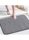 KASTWAVE Memory Foam Bath Mat, Non-Slip Quick Dry Bathroom Rug, Super Water Absorbent, Machine Washable, Waved Pattern,Easy-Dry Floor Mat for Bathroom 24x17 Inches, Grey