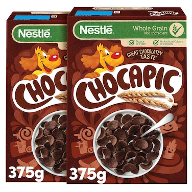 Nestle Whole Grain Chocapic Chocolate Breakfast Cereal, 375g Pack of 2
