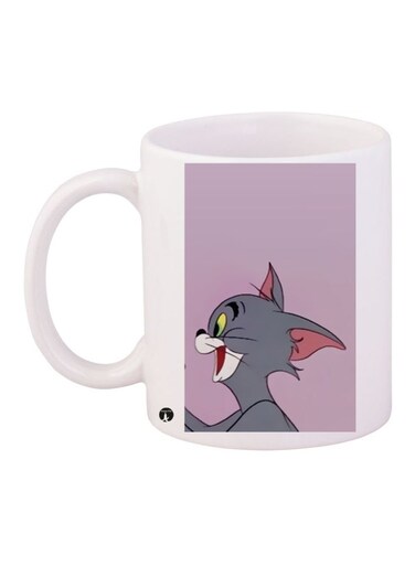 Printed Coffee Mug White/Grey/Purple