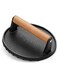 cast iron Press &amp; Smash Tool - 17.5 CM Round Professional Griddle Press for Flat Top Grill, Meat Press with Grease Drain, Easy to Clean
